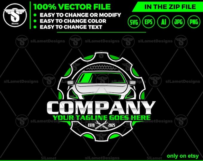 Auto Repair Logo Template: Car Service svg
