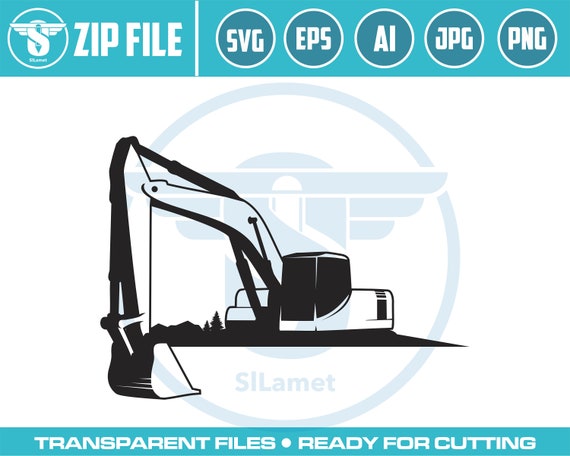 excavator svg, excavator silhouette, digger svg, construction svg, excavator clipart, heavy equipment svg, Excavator Cut Files