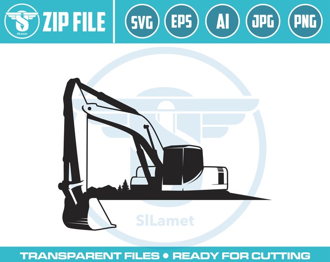 excavator svg, excavator silhouette, digger svg, construction svg, excavator clipart, heavy equipment svg, Excavator Cut Files