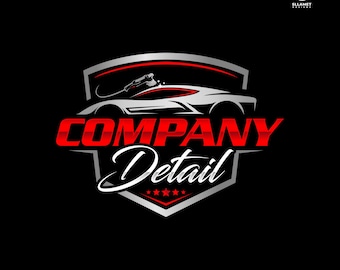 Logo per auto detailing, logo vettoriale modificabile per autolavaggio e pulizia veicoli (SVG AI)