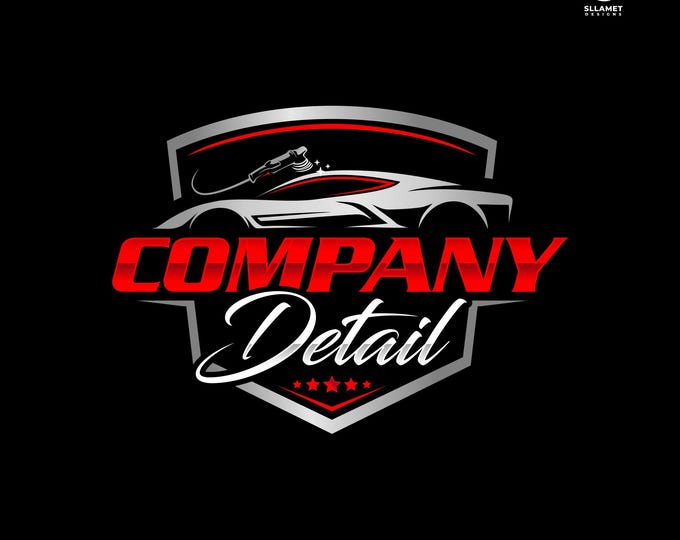 Auto Detailing Logo, Editable Vector Logo for Car Wash & Vehicle Cleaning (SVG AI)