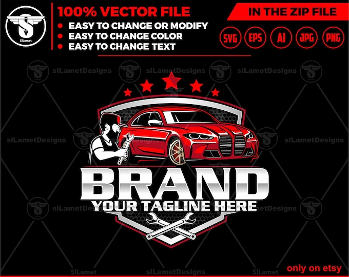car repair logo template, car repair svg , auto fix logo, auto repair logo, car service logo, gear car logo, automotive logo SVG FILE