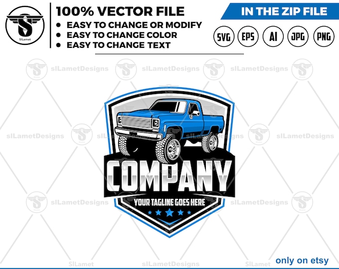 pickup Truck Logo - Chevrolet C10 1977 Template (Digital Download)