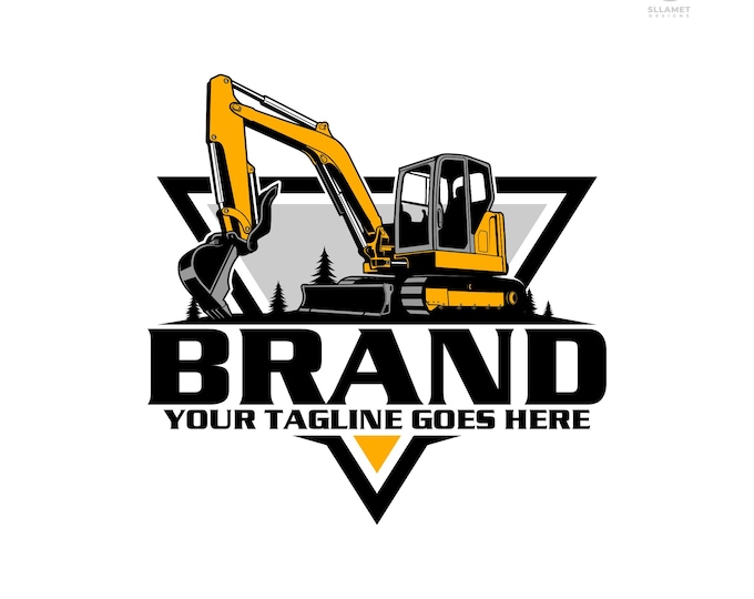 Mini Excavator Logo: Compact Digging Construction Vector Designs (SVG, EPS, PNG)