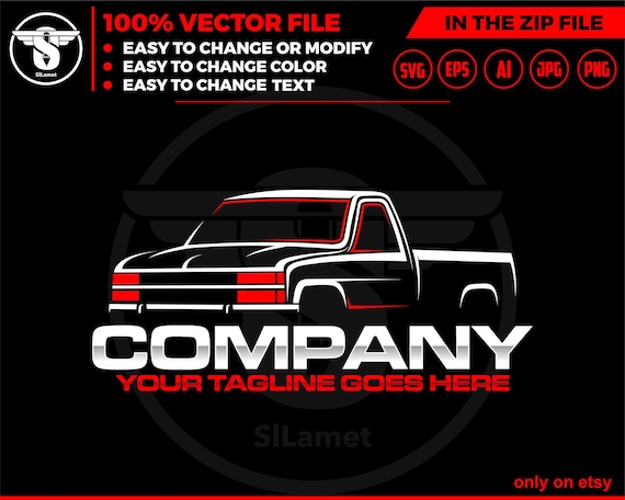 CHEVY pickup truck logo - Chevrolet truck logo - pickup truck logo template - Chevy Silverado Truck 1993-1996