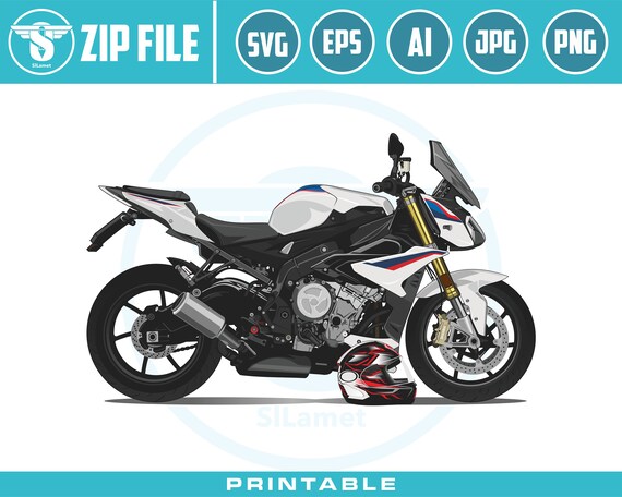 BMW S1000R SVG, sport bike svg, illustration racing motorbike, vector racing motorbike, print racing motorbike, t-shirt screen printing