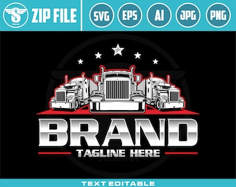 Trucking Company Logo SVG: Semi Truck Brand Design (Digital Download)