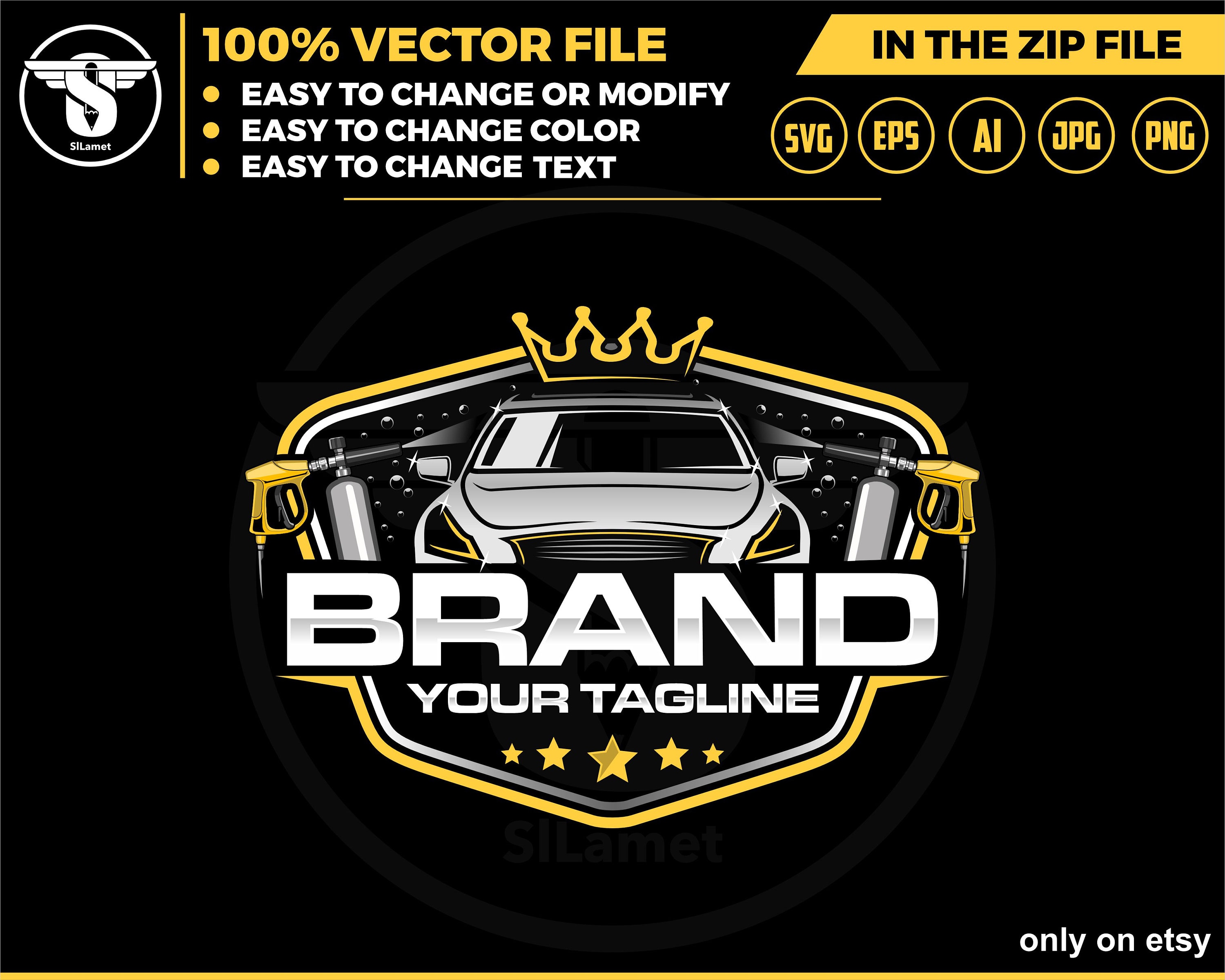Car wash logo design template Royalty Free Vector Image