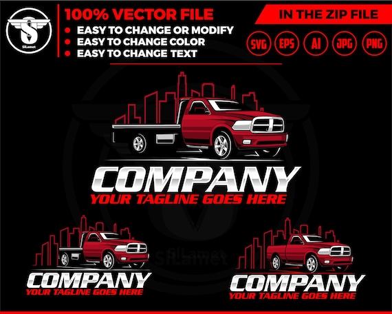 tow truck flat bed and city logo, towing truck city logo, towing logo template, towing chain svg, tow truck logo, towing service logo