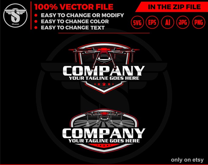 agricultural drones logo - Agriculture drone fly to sprayed logo