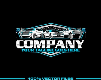 Vehicle Wash Logo: Fully Editable, Auto Detailing, Car Cleaning Vector Design