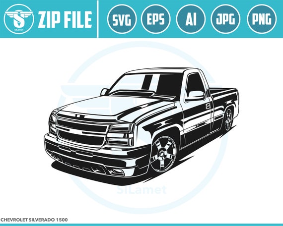 CHEVROLET SILVERADO 1500 SVG, pickup truck, pickup truck Logo pickup truck svg, pickup truck tshirt silhouette svg Vector Cricut Cut Cutting
