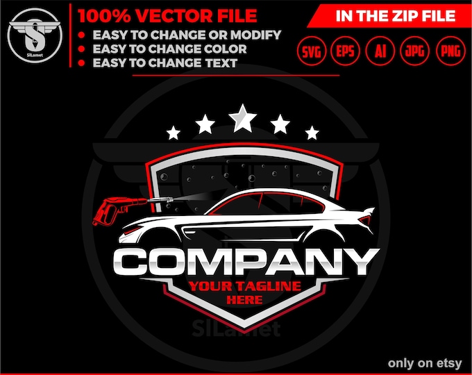 car wash logo svg, Car wash logo template designs, vehicle cleaning Logo, Car clipart, Car wash svg, automotive logo, svg file
