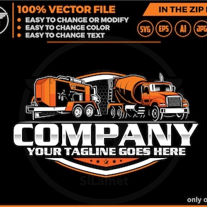 Concrete pump and truck mixer logo,pumping logo,pumping svg, concrete pump truck logo,concrete truck logo,Beton truck logo