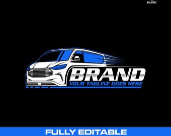 Delivery Cargo Van Logo: Logistics Shipping Transport Vector Designs (SVG, EPS, PNG)