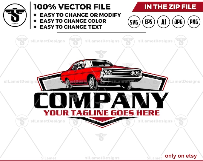 Muscle Car Logo - automotive, Classic, Vintage, Retro car SVG
