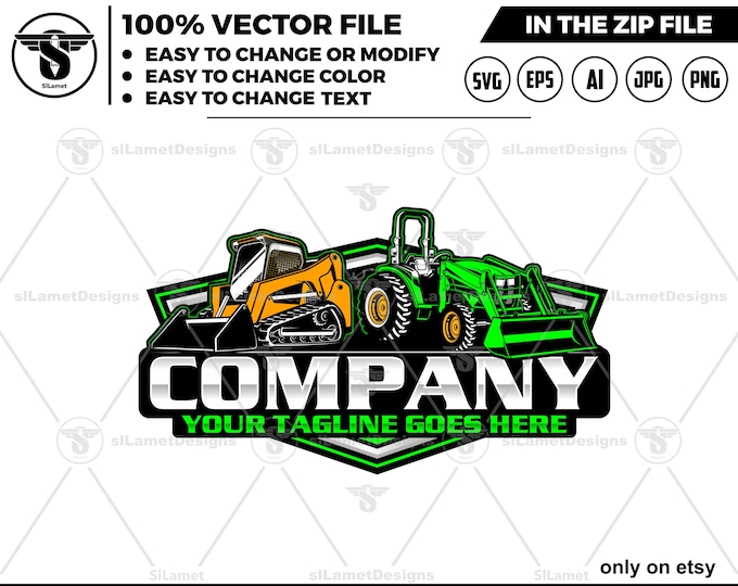 skid steer and tractor loader logo - kubota - Compact Equipment - svg file