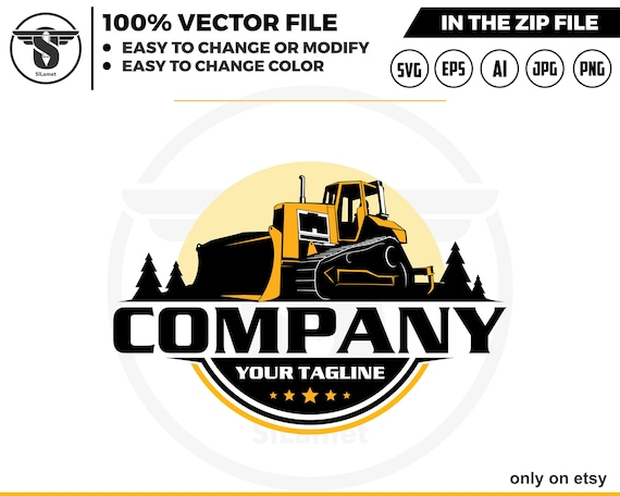 Bulldozer logo - Heavy Equipment logo - Bulldozer svg
