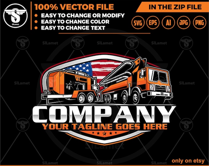 america concrete pump truck logo,concrete truck logo,Beton truck logo,Concrete pump logo,pumping logo,pumping svg
