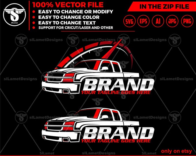 pickup repair logo, pickup truck svg, pickup truck performance, pickup truck speedometer, pickup silhouette, SS Silverado 2003 extended cab
