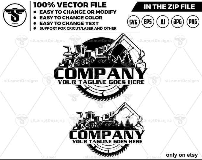 logging equipment logo - heavy logging equipment logo - Logging Machines logo - logging equipment cricut - logging equipment svg