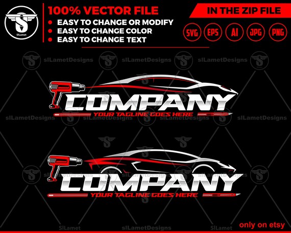 Car Wrap Logo - Vehicle Wrap Logo - Auto Wrap Business Design - Custom Vinyl Wrap logo- Car Styling Service logo