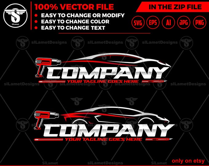 Car Wrap Logo - Vehicle Wrap Logo - Auto Wrap Business Design - Custom Vinyl Wrap logo- Car Styling Service logo