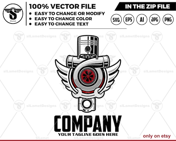 turbo, wrench, piston logo - turbo logo - Turbo Power logo - Turbo Charger - Engine Car Svg - car service logo -  car repair logo