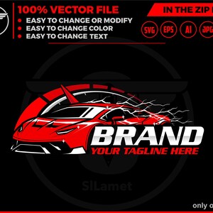 Racewagenlogo: afbeelding autosnelheid (digitale download)