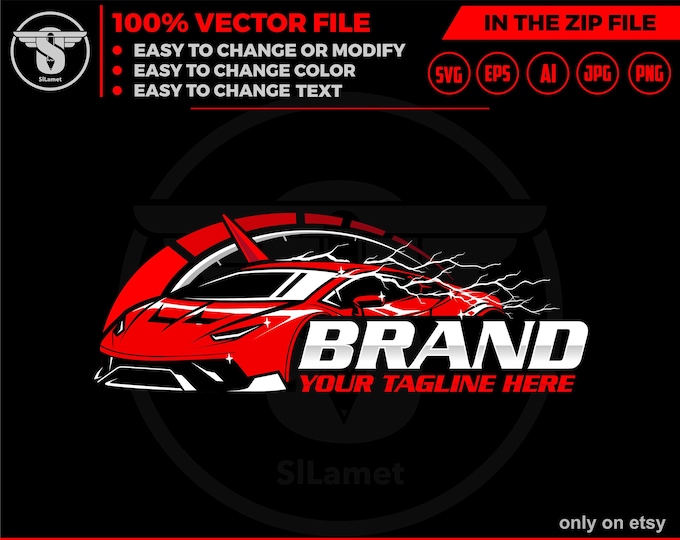 race car logo , fast car logo,  speed car logo,  spedometer car logo , automotive logo