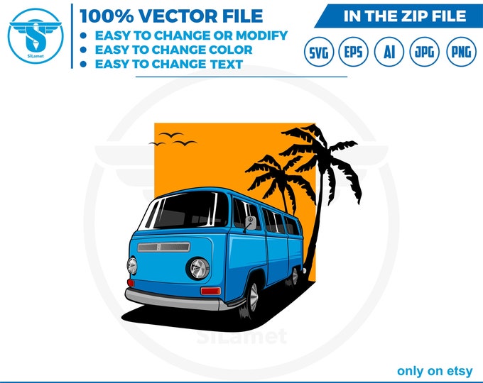campervan svg, Camper van logo, travel van car, camper van vector isolated logo design