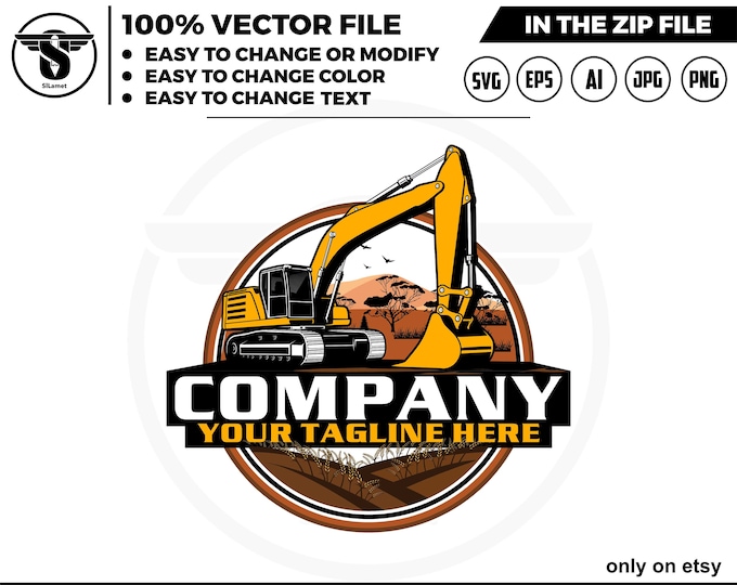 Australian excavator logo - digging logo - earth digging logo - excavator svg - Heavy Equipment logo, Construction Logo