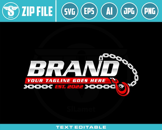 towing logo template - towing chain svg