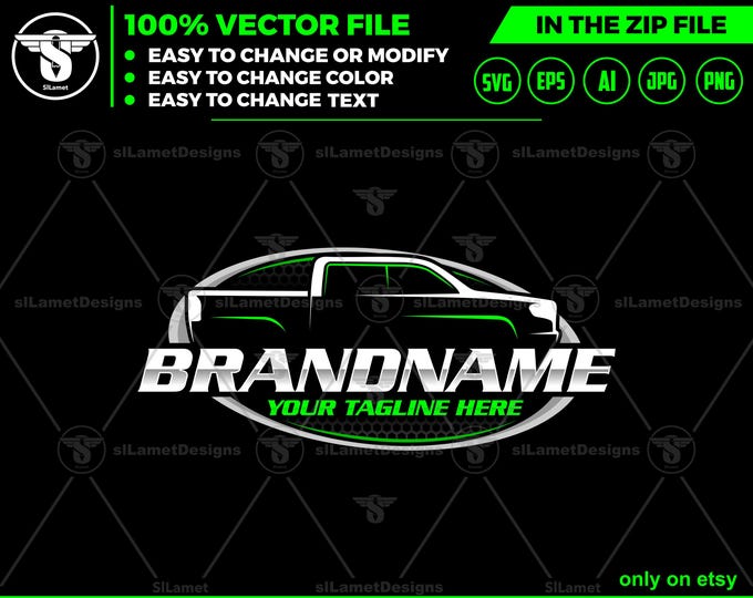 line art pickup truck logo - automotive logo :Simple, Clean, Minimalist