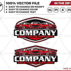 Sportwagen-Logo - Automobil-Logo - Luxus-Auto-Logo - Muskel-Car-Logo - Werkstatt-Logo