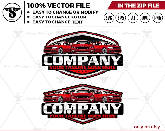 sport car logo - automotive logo - luxury car logo - muscle car logo - car repair garage logo