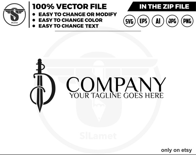 Initial D Sword Logo: Text D Font (Digital Download)