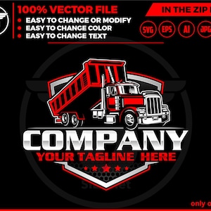 Logo del camion con cassone ribaltabile: American Trucking SVG, attrezzature industriali (download digitale)