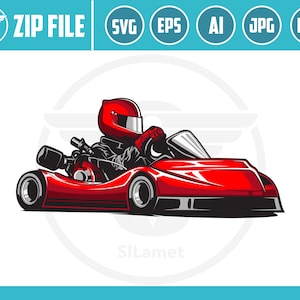 Racer logo, Go Kart SVG, Go Kart logo, Go Kart Racing , GoKart Racer, karting, svg printable Vinyl/ Sticker, Cut Files for Cricut, Vector