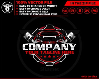 Car Service Logo Template: Automotive Repair Design (Digital Download)