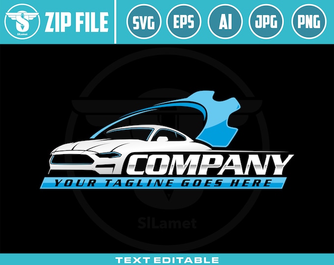 car repair logo template, car repair svg , auto fix logo, auto repair logo, car service logo, gear car logo, automotive logo mustang