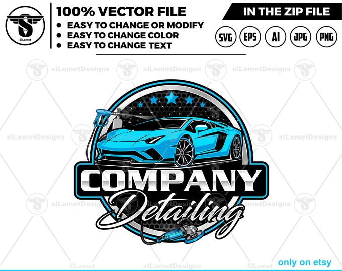 auto detailing - car detailing logo - Car Detailing Services logo - car wash logo template - car clean logo - auto detailing logo SVG