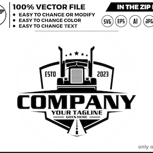 trucking logo, Trucking Company Logo, Moving Truck, Semi Truck, Trucking Brand, Truck Door Logo, Trucker Logo, trucking and road logo svg