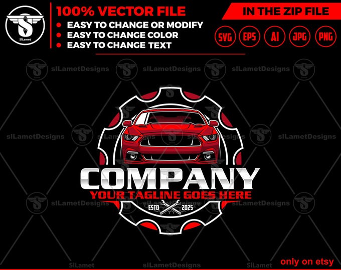 Auto Repair Logo Template: Car Service svg