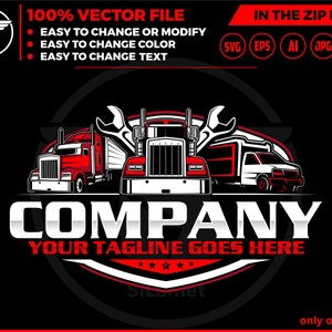 logo voor vrachtwagenreparatie en vrachtwagenreparatie - logo voor vrachtwagenservice - logo voor reparatie van vrachtwagentrailers - logo voor vrachtwagenreparatie