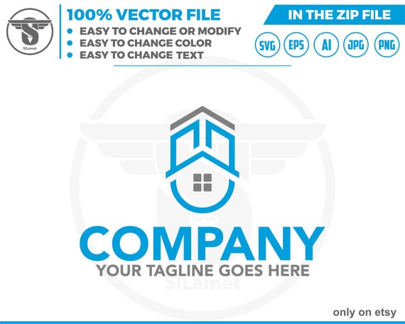 upgrade house logo - minimalis house logo - Real Estate Logo - Logo Design Template - Real Estate Agent Logo,