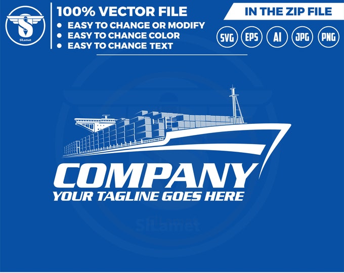 cargo ships logo - international shipping ships logo