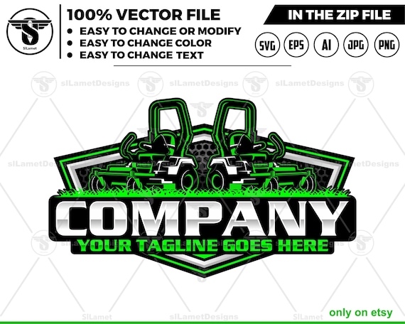 Lawn Mowers logo - Zero Turn mowers logo - grass cleaner logo