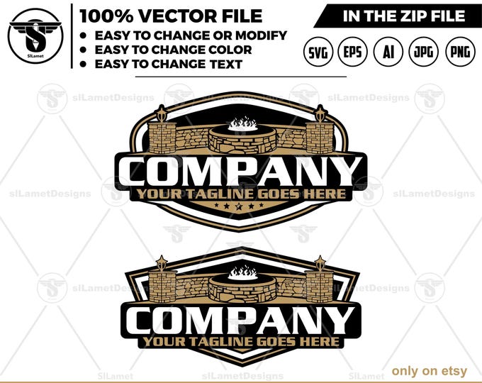 hardscaping fire pit logo - hardscaping logo - hardscaping service logo