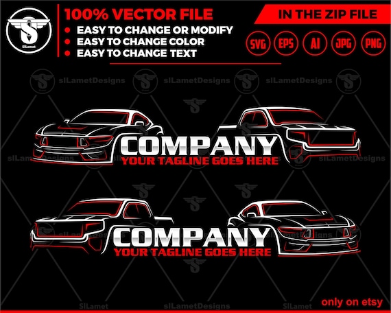 pickup and sport car logo, sport car logo, automotive logo, luxury car logo, car logo svg, automotive, car logo template, car dealer logo